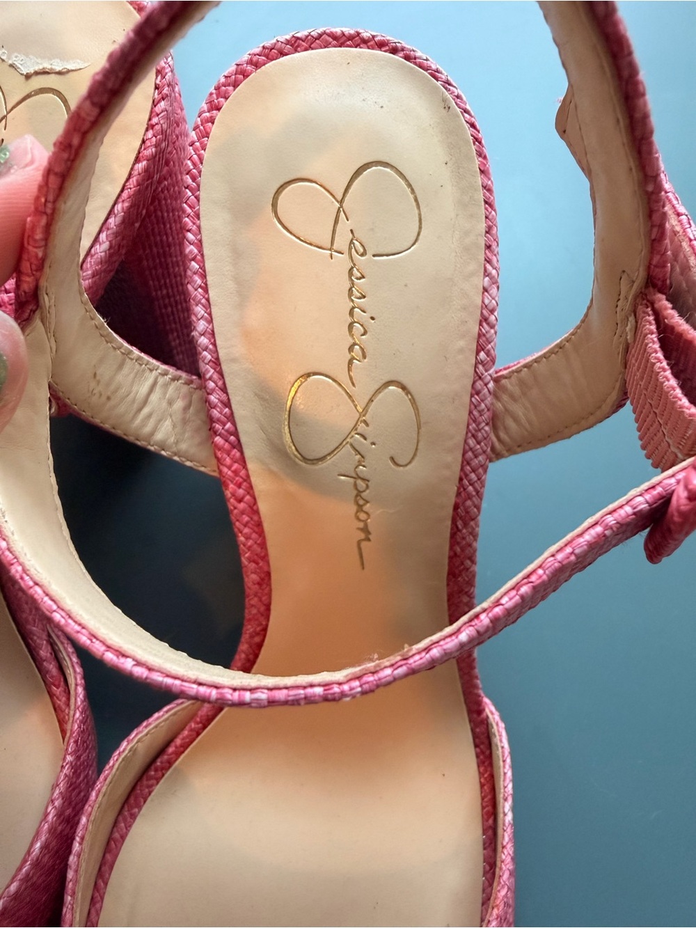 Jessica Simpson Raspberry Pink Block Heel Sandals - Picture 4 of 5
